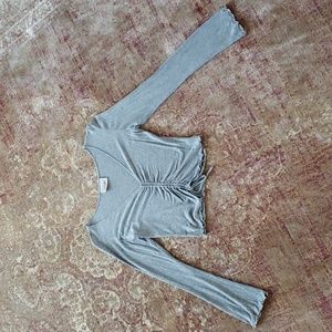 Lucy Love Ribbed Cinched Long Sleeve Top